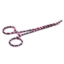 Heavy Duty 1 Each 5.5" Full Serrated Curved Hemostat Forceps Locking Clamps Stainless Steel (Pink Candy Swirls) by G.S Online Store
