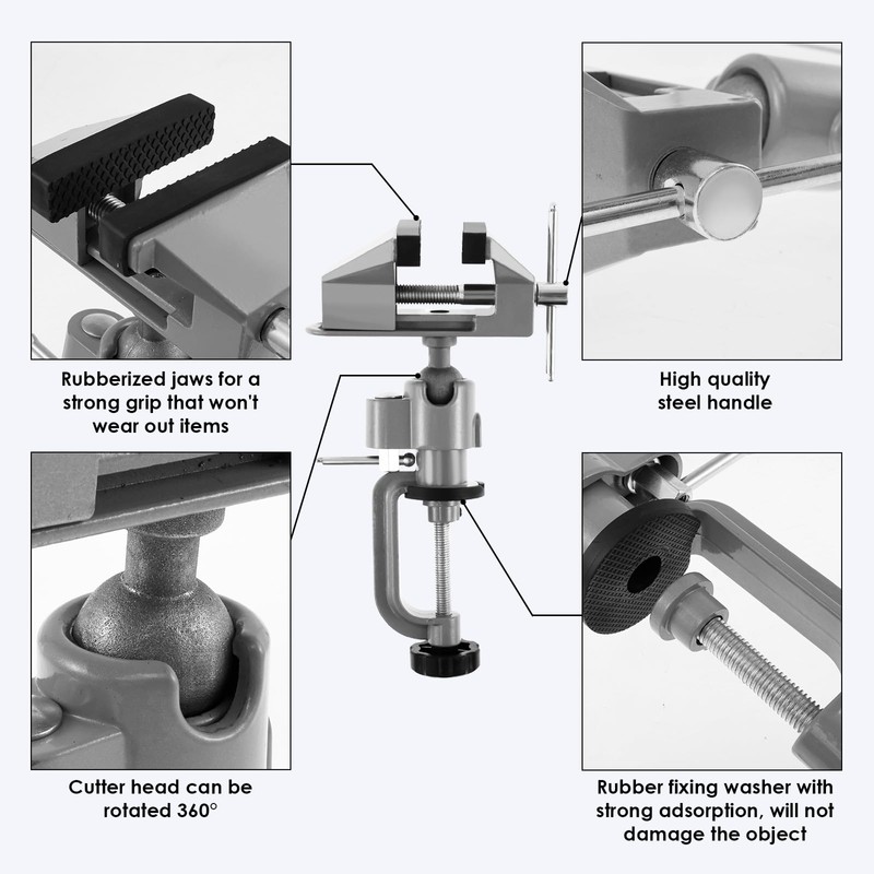 Tabletop Clamp Vice 360° Rotatable Table Vise Aluminium Alloy Work
