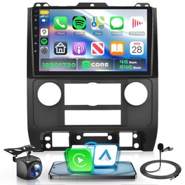 8Core 4G+64G Car Radio for Ford Escape 2007-2012 with Qualcomm Snapdragon chip, KYNNT Car Stereo for Ford Kuga 2007-2012 Carplay Android Auto 3D car Model Display GPS WiFi 10.1 Inch IPS Touchscreen