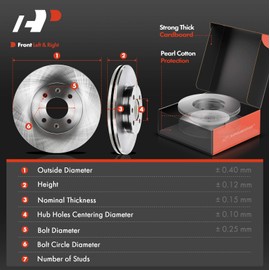 A-Premium Front Vented & Rear Solid Disc Brake Rotors + Ceramic Pads Kit Compatible with Select Hyundai and Kia Models - Accent & Rio 2012 2013 2014 2015 2016 2017, 12-PC Set