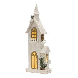 Melrose 87668 LED Church Figurine, 27-inch Height, Wood