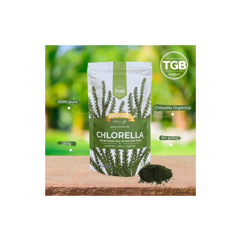 Chlorella Orgánica Pura De Pared Celular Rota 250 Gramos