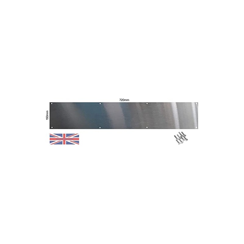 Kick Plates Aluminium British Made (Single with Screw Set)