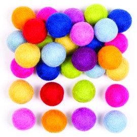 Baker Ross AC902 Felt Balls Value Pack — Ideal for Kids' Arts and Crafts, Christmas, Educational Toys, Gifts, Keepsakes and More (Pack of 50), Assorted