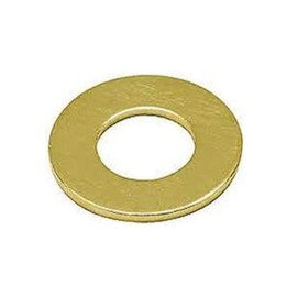 Small Parts Brass Flat Washer, Plain Finish, DIN 125, Metric, M2.5 Screw Size, 2.7 mm ID, 6 mm OD, 0.5 mm Thick (Pack of 100)