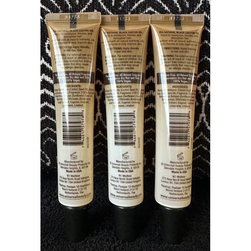 VIA NATURAL 3 VIA NATURAL 100% NATURAL BLACK CASTOR OIL
