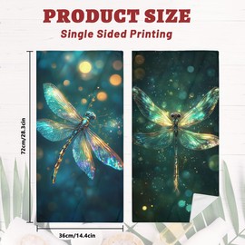 Rainbow Dragonfly Bath Hand Towels Set of 2 Absorbent Fantasy Cartoon Insect Dragonfly Decorative Hand Towels Set for Bathroom Gym Hotel Spa Bathroom Hand Towels Gifts for Women Man 14"x28"