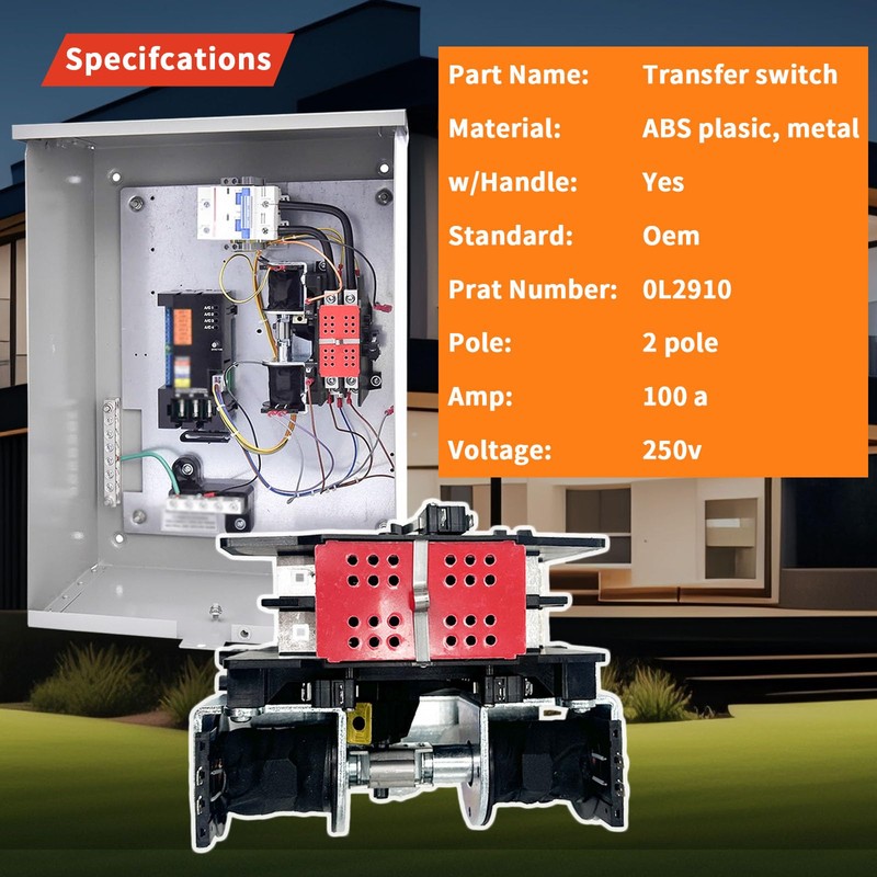 0L2910 100A Transfer Switch with Handle Compatible with Generac 100