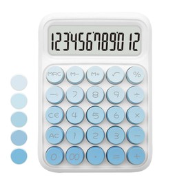 Blue Calculator, UPIHO Standard Calculator,Gradient Blue Calculator with 12 Digit Display and Big Buttons,Blue Office Supplies and Desk Accessories,Cute Calculator for Office,School
