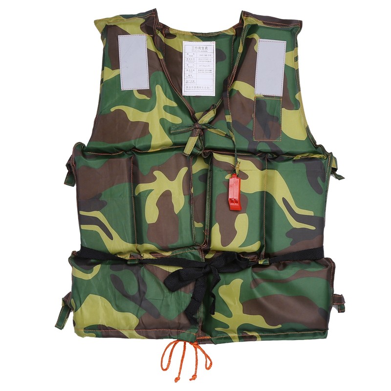Camouflage Adult Boating Swimming Life Jacket Buoyancy Aid Polyester Floating