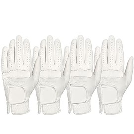 4 Mens All Weather Full Palm Cabretta Golf Gloves (Left) (Large)