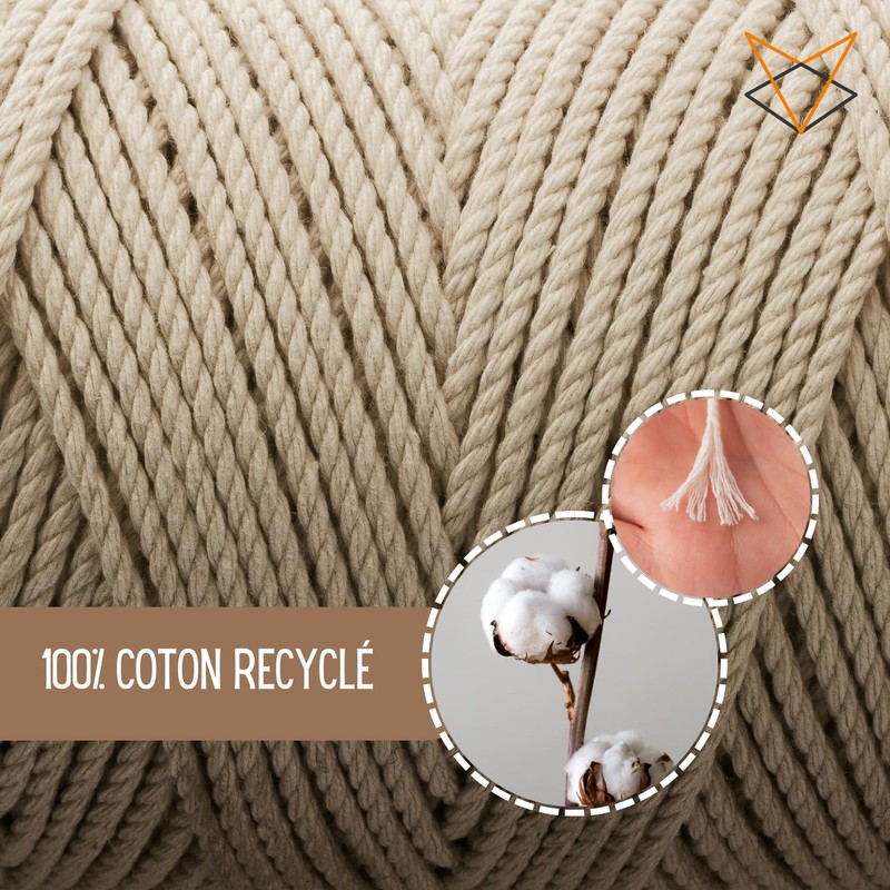 Ledent Macrame Yarn (2 mm, 3 x 70 m, Set