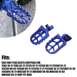 Motorcycle CNC Foot Pegs Rests Footpegs For YZ65 18-21 YZ85 02-21 YZ125 97-21 YZ250 98-21 YZ250F 01-21 YZ426F 00-02 YZ450F 03-21 YZ125X 17-21 YZ250X 16-21 Dirt Pit Bike