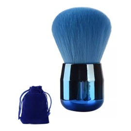 ZzDog Brocha Kabuki Redonda Suave Base Crema O Polvo Azul