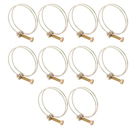Pack of 10 Double Wire Hose Clamps, Water Hose Clamp, Adjustable 13 mm - 100 mm, Double Pipe Clip Hoop, Plumbing Fastener, Steel Wire Pipe Clip Screws Assortment (59-64 mm)