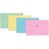 A4 Plastic Document Folders Envelopes, Assorted Colours, Pack of 5,
