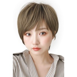 Brightlele hf1284-RB-M Wig, Short Full Wig, Bob, Natural, Men's Clothing, Short Hair
