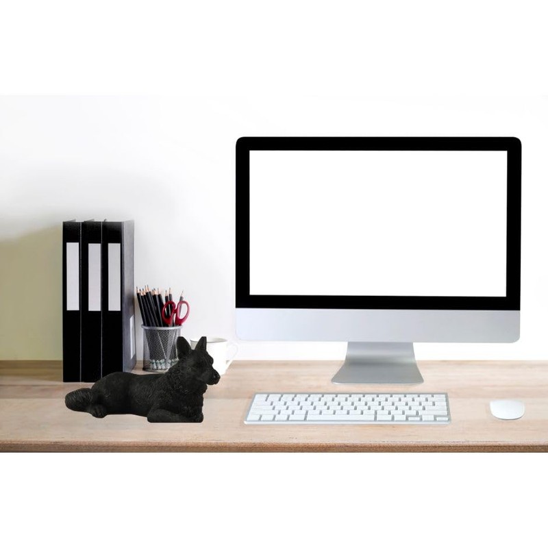 JFSM INC. 4" Mini Black German Shepherd Figurine - Black