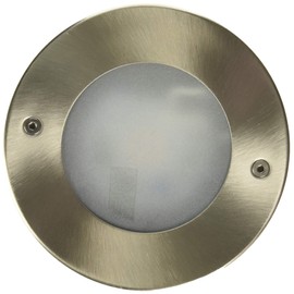 Tecnolite - Lampara para Empotrar en Piso, Iluminación Exterior, Jardín o Terraza, Color Satinado, 9 Watts, Luz Cálida Brillante