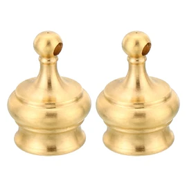 PATIKIL M10 Thread Lamp Finial Cap Knob, 2 Pack Brass Lamp Shade Harp Top Screw Caps Decoration Light Fixture with Hole for Table Lamps Floor Lamps 14.5x20mm