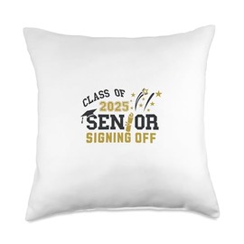 Class of 2025 Senior Autograph High School Graduation Party Throw Pillow