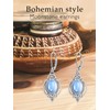 Moonstone Earrings for Women Sterling Silver Hypoallergenic Boho Drop Earrings