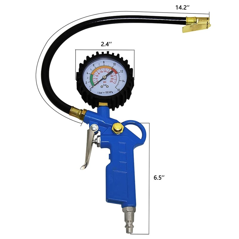 OKSTENCK Auto Tire Inflator with Pressure Gauge 220 PSI Dial