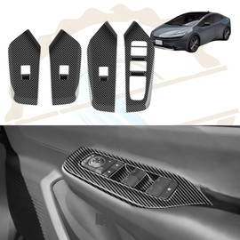 DodoxDIY Compatible New Prius 60 Series Accessories Power Window Switch Panel Door Panel Cover Garnish Dedicated Dress Up Custom Interior Parts Carbon Style A