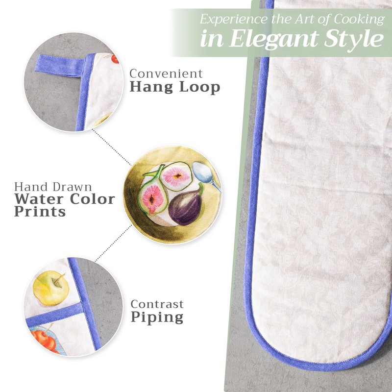 Maison d' Hermine Double Oven Mitts 100% Cotton 7"x35" Double