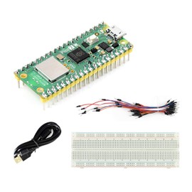Pico 2 W Starter Kit with Pico 2 W with Pre-Soldered Header and Experimental Board, 2.4GHz 802.11n WiFi and Bluetooth 5.2, RP2350 Chip Dual-Core& Dual-Architecture Design