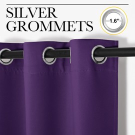 NICETOWN NICETOWN Thick Blackout Curtain and Drapes - Thermal Insulated Grommet Top Window Draperies for Bedroom, Block Out Light Curtain Panel (Royal Purple, 42 x 90, Pack of 2)