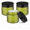 2 oz Green Glass Jars with Lids, Bumobum 3 pack
