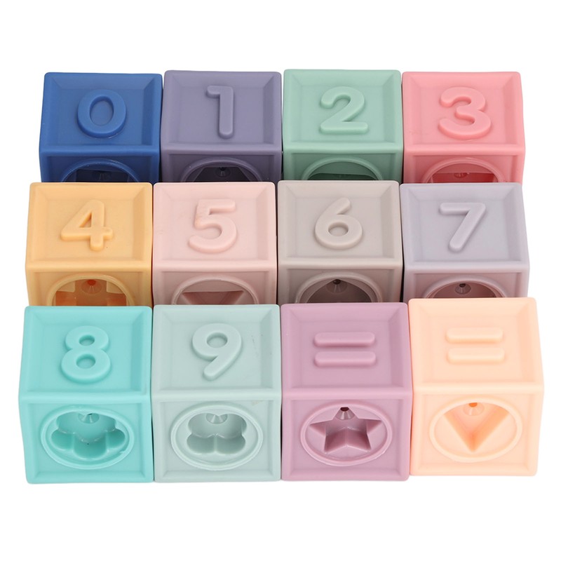 Soft Rubber Blocks Babies Children Chewing Silicone Early Childhood Educational