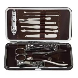 RIVERSOFY Set De Manicure Pedicure Profesional Acero Inoxidable 12 Pzs