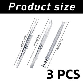 Set of 3 Piercing Pliers for Balls, Piercing Pliers, Precision Tweezers for Balls, Stainless Steel Piercing Ball Pliers, Piercing Tool for Changing Jewellery, Beads and Watches, Piercing Ball Screw