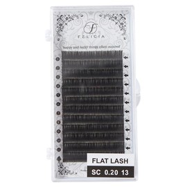 FELICIA Flat Lash, Matte Eyelash Extension, Ultra Soft, Single, Matsuec Eyelash, SC Curl, 0.2 Thick, 0.5 inch (13 mm)