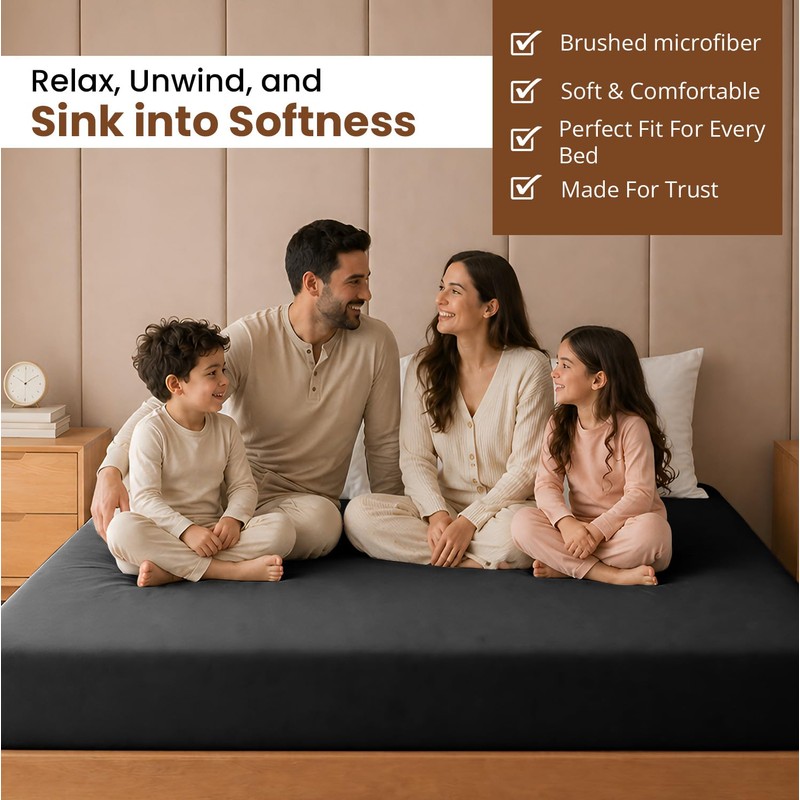 Hafaa King Size Fitted Sheets – Easy Care 25 cm