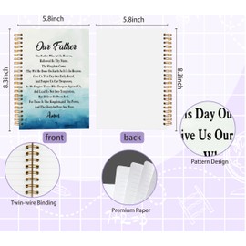 Welshower Our Father Prayer Christian Spiral Notebook Journal, Bible Verses Journal for Women, Religious Prayer Notebook, Christian Faith Gifts for Women Men, 5.5x8.3 Inch