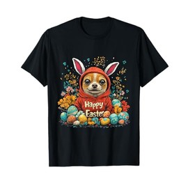 Dog Mom Gift Cute Bunny Chihuahua Eggs Easter Day T-Shirt