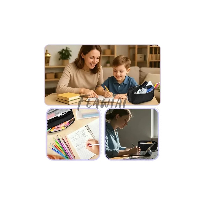 Grandes Estuches para lapiseras Escolares De Negro,lapiceras Organizadoras.Portátil,impermeable,de gran capacidad,duradero.BRNAELY
