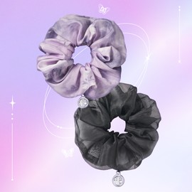 Philimili Fili Milli x Lisle Scrunchy Hair Band Black/Purple (2 types, choose 1) / 필리밀리x리슬 스크런치 헤어끈 블랙/퍼플 2종 택1