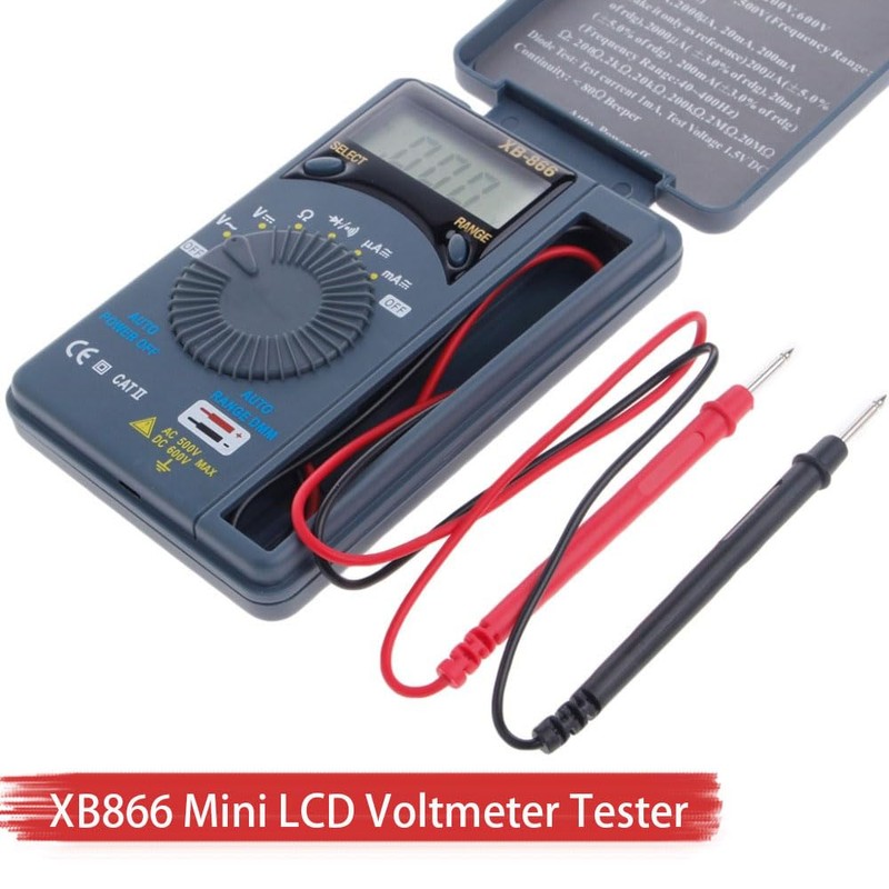 LCD Digital Multimeter, Mini Pocket Auto Range Voltmeter Ammeter LCD