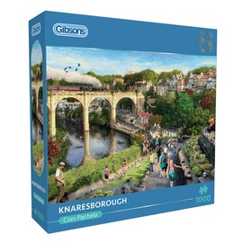 Knaresborough 1000-Piece Jigsaw Puzzle, UK Jigsaw Puzzle, Sustainable Puzzle for Adults, 100% Recycled Premium Cardboard, Great Gift for Adults, Gibsons Games