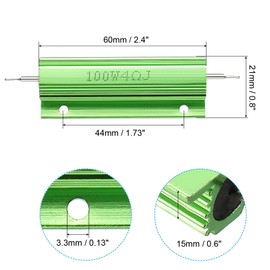 PATIKIL 100W 4 Ohm Aluminum Shell Resistor 2 Pack Aluminum Housing Resistor Housed Case Wirewound Resistors Screw Tap Power Resistor 5% Tolerance, Green