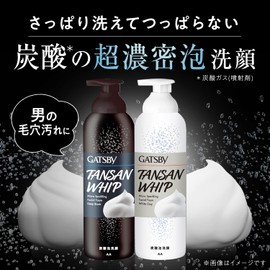 GATSBY Micro Sparkling Foaming Face Wash Deep Black [Men's Dense Foam Facial Cleansing Carbonated Carbonated Charcoal] 7.1 oz (200 g) x 2 Bottles + Sample (1 Facial Wash Sheet)