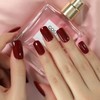 LINSSQ Glossy Dark Wine Red Press on Nails, Medium Length