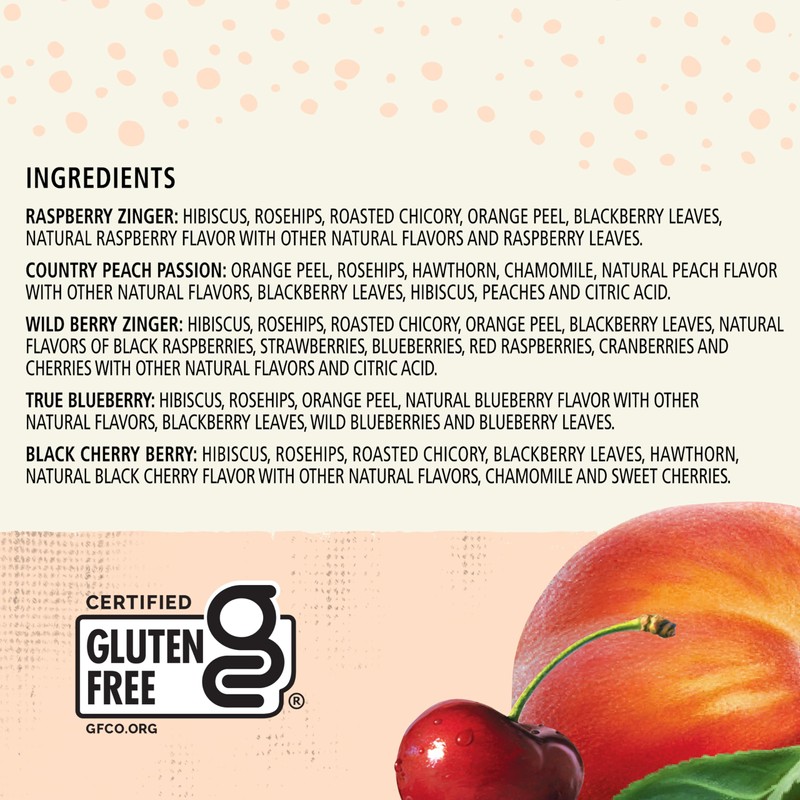 Celestial Seasonings Fruit Tea Sampler Herbal Tea Variety Pack, Caffeine