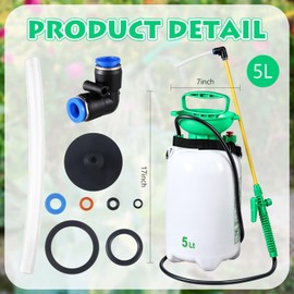 Honeydak 1.3 Gallon 5L Garden Pump Pressure Sprayer Watering Can Device for Watering Hanging Plant Basket Hard to Reach Pump Sprayer for Weeds, Lawn Care & Pesticides (Green)
