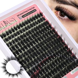 Natural Lash Clusters With Spikes 120D Wispy Manga Style 12-18mm Spiky Lash Cluster Eyelash Extensions Locked Root Reusable Volume Spike Lashes Clusters D Curve DIY Salon Level For Gifts By Hiklasy