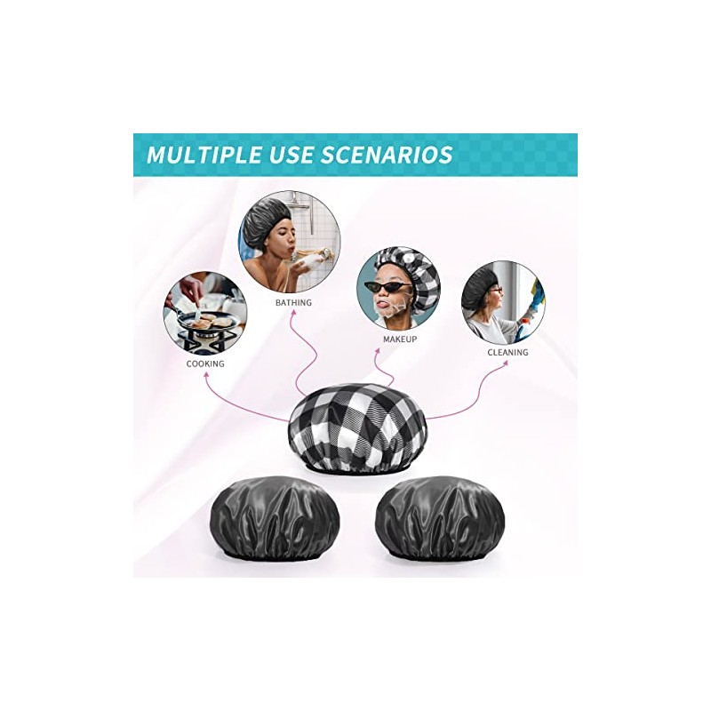 Aquior Gorro Ducha Paquete Gorros Grandes Cabello Largo Mujer Reutilizable